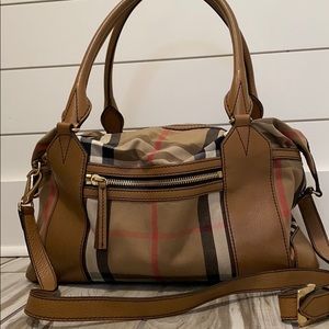 Burberry Check & Leather Amelia Diaper Bag